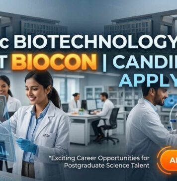 Biocon Hiring Regulatory Affairs | MSc Biotechnology Jobs MSc Biotechnology Jobs at Biocon | Candidates Apply Now