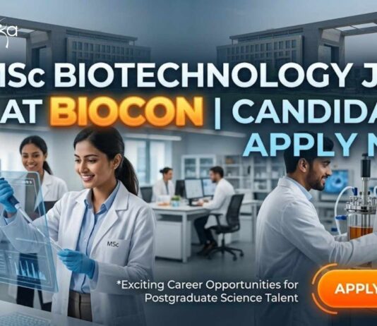 Biocon Hiring Regulatory Affairs | MSc Biotechnology Jobs MSc Biotechnology Jobs at Biocon | Candidates Apply Now
