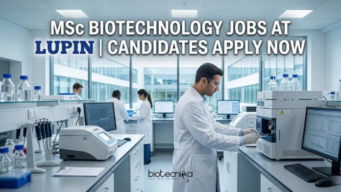 MSc Biotechnology Jobs at Lupin | Candidates Apply Now MSc Biotechnology Jobs at Lupin | Candidates Apply Now