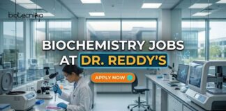 Dr. Reddy’s Research Associate Jobs 2026 – Biochemistry & Biotechnology Hiring Biochemistry Jobs at Dr. Reddy’s | Candidates Apply Now
