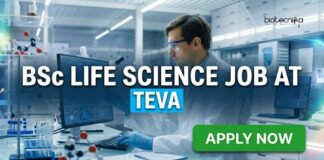 TEVA Careers 2026: BSc Life Science Job Opportunity in Goa BSc Life Science Job at TEVA | Candidates Apply Now