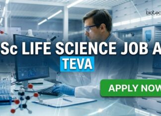 BSc Life Science Job at TEVA | Candidates Apply Now