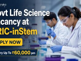 BRIC-inStem Govt Life Sciences Job 2026 – Salary Up To ₹60,000 pm, Applications Invited Govt Life Science Vacancy at BRIC-inStem | Apply Now