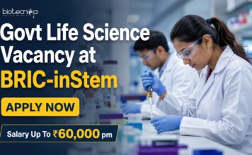 BRIC-inStem Govt Life Sciences Job 2026 – Salary Up To ₹60,000 pm, Applications Invited Govt Life Science Vacancy at BRIC-inStem | Apply Now