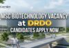 MSc Biotechnology Vacancy at DRDO | Candidates Apply Now