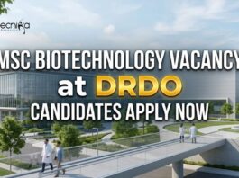 MSc Biotechnology Vacancy at DRDO | Candidates Apply Now
