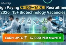 High Paying CSIR-CSMCRI Recruitment 2026 | 15+ Biotechnology Vacancies Biotechnology Vacancies at CSIR-CSMCRI | Candidates Apply Now
