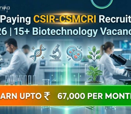 Biotechnology Vacancies at CSIR-CSMCRI | Candidates Apply Now