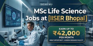 IISER Bhopal SRF Recruitment 2026 | MSc Life Science Jobs With ₹42,000 Salary MSc Life Science Jobs at IISER Bhopal | Candidates Apply Now