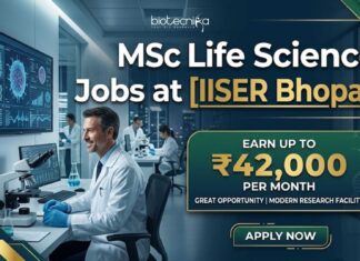 IISER Bhopal SRF Recruitment 2026 | MSc Life Science Jobs With ₹42,000 Salary MSc Life Science Jobs at IISER Bhopal | Candidates Apply Now
