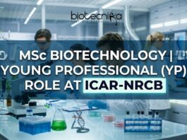 MSc Biotechnology Vacancy at ICAR-NRCB | Young Professional