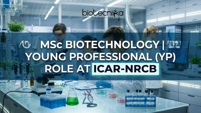 MSc Biotechnology Vacancy at ICAR-NRCB | Young Professional MSc Biotechnology Vacancy at ICAR-NRCB | Young Professional