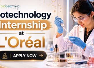 L’Oréal Internship 2026: Biotechnology Research Role Biotechnology Internship at L’Oréal | Candidates Apply Now
