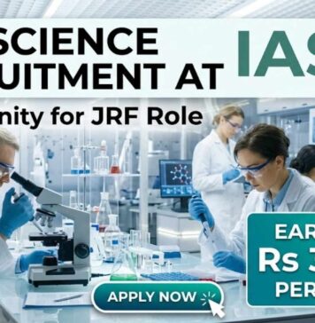 IASST JRF Admission 2026 for Life Science Candidates | Monthly Fellowship ₹37,000 + HRA Life Science Recruitment at IASST | JRF Role | Candidates Apply