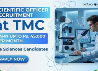 Scientific Officer Recruitment at TMC with Rs. 45,000 Pay for Life Sciences – Walk-In TMC Recruitment 2026 Announced Scientific Officer Recruitment for Life Sciences Candidates at HBCHRC Punjab with Salary Up to Rs. 45,000.
