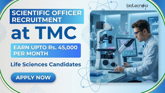 TMC TMC Recruitment 2026 Announced Scientific Officer Recruitment for Life Sciences Candidates at HBCHRC Punjab with Salary Up to Rs. 45,000.