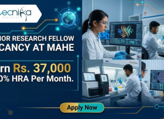 Junior Research Fellow Vacancy at MAHE. Life Sciences Candidates, Apply Now & Earn Rs. 37,000 + 10% HRA Per Month.