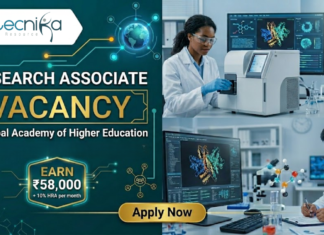 Research Associate Job at MAHE. Life Sciences Candidates, Apply Now & Earn Upto ₹58,000 + 10% HRA per month.