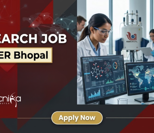 Research Job at IISER Bhopal. Biotechnology, Microbiology, or related Life Sciences Candidates, Apply Now & Earn Upto ₹56000/- Per Month.