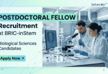 Post Doctoral Fellow Recruitment at inStem | Biology Candidates Apply Now BRIC-inStem Recruitment: Hiring Post Doctoral Fellows in Systems Biology and Metabolomics Research. Apply Before May 20.