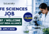 ₹75,000 Salary For Life Sciences Job at DBT/Wellcome Trust India Alliance ₹75,000 Salary For Life Sciences Job at DBTWellcome Trust India Alliance. Featured banner for “Life Sciences Job at DBT/Wellcome Trust India Alliance” featuring the Biotecnika logo at the top, a scientist performing laboratory research with a microscope, DNA and biotechnology-themed graphics, a highlighted “Earn Upto ₹75,000” badge, and a bold “Apply Now” button at the bottom.