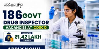 186 Govt Drug Inspector Vacancies at CDSCO | Salary Up to ₹1.42 Lakh for Microbiology Candidates 186 Govt Drug Inspector Vacancies at CDSCO | Salary Up to ₹1.42 Lakh for Microbiology Candidates