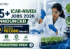 25+ ICAR-NIVEDI Jobs 2026 Announced – Life Science Candidates Earn Up to ₹67,000Month!. Featured banner for “25+ ICAR-NIVEDI Jobs 2026 Announced” featuring the Biotecnika logo at the top, a life sciences researcher performing laboratory experiments in a modern research facility, biotechnology and agricultural research-themed visuals, a prominent salary highlight stating “Life Science Candidates Earn Up to ₹67,000/Month!”, plant and molecular biology elements, and a bold “Applications Open!” button at the bottom.