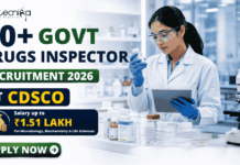 40+ Govt Drugs Inspector Recruitment 2026 at CDSCO – Salary up to ₹1.51 Lakh For Microbiology, Biochemistry & Life Sciences 40+ Govt Drugs Inspector Recruitment 2026 at CDSCO – Salary up to ₹1.51 Lakh For Microbiology, Biochemistry & Life Sciences