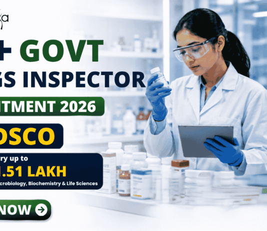 40+ Govt Drugs Inspector Recruitment 2026 at CDSCO – Salary up to ₹1.51 Lakh For Microbiology, Biochemistry & Life Sciences 40+ Govt Drugs Inspector Recruitment 2026 at CDSCO – Salary up to ₹1.51 Lakh For Microbiology, Biochemistry & Life Sciences
