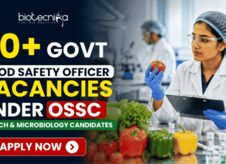 80+ Govt Food Safety Officer Vacancies Under OSSC – Biotech & Microbiology Candidates Apply 80+ Govt Food Safety Officer Vacancies Under OSSC – Biotech & Microbiology Candidates Apply. Apply for Govt Food Safety Officer Vacancies through OSSC Recruitment 2026. Open for Biotech, Micro, Food Tech, and Life Science candidates.