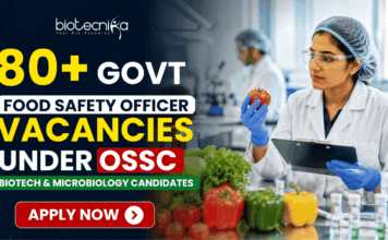 80+ Govt Food Safety Officer Vacancies Under OSSC – Biotech & Microbiology Candidates Apply 80+ Govt Food Safety Officer Vacancies Under OSSC – Biotech & Microbiology Candidates Apply. Apply for Govt Food Safety Officer Vacancies through OSSC Recruitment 2026. Open for Biotech, Micro, Food Tech, and Life Science candidates.