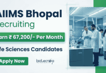Life Sciences Govt Job at AIIMS Bhopal with ₹ 67,200/- Per Month Pay – Apply Now Apply for AIIMS Bhopal Recruitment 2026. Explore Life Sciences Govt Research Jobs in ICMR-funded cancer biology project.