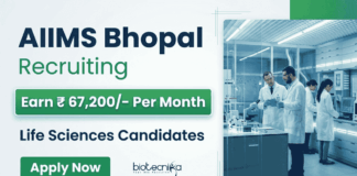 Life Sciences Govt Job at AIIMS Bhopal with ₹ 67,200/- Per Month Pay – Apply Now Apply for AIIMS Bhopal Recruitment 2026. Explore Life Sciences Govt Research Jobs in ICMR-funded cancer biology project.