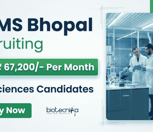 Apply for AIIMS Bhopal Recruitment 2026. Explore Life Sciences Govt Research Jobs in ICMR-funded cancer biology project.