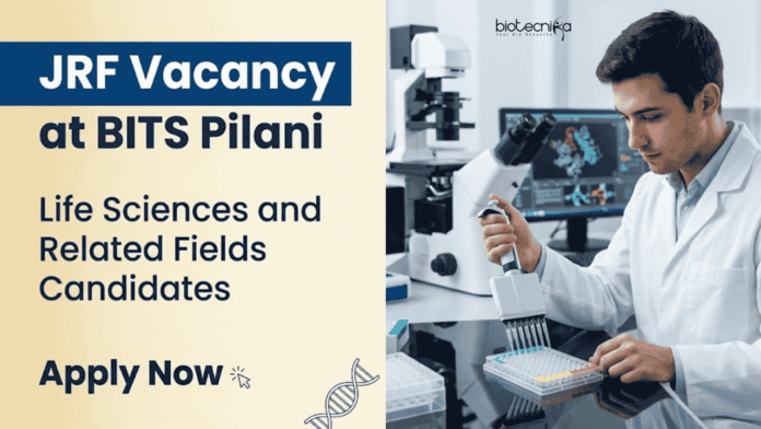 BITS Pilani BITS Pilani Recruitment 2026 for JRF Vacancy. Apply Now and Build your Life Sciences Career through an ANRF-funded plant biology project.