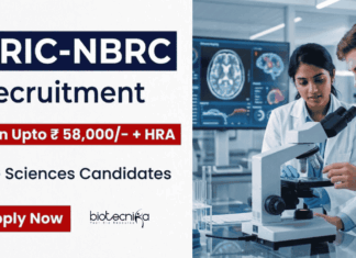 Rs. 58,000/- Pay at BRIC Recruitment – Apply For Life Sciences Jobs BRIC-NBRC Recruitment: Apply for Research Associate Jobs & Advance your Career in Life Sciences through Cutting-edge Neuroscience Research.