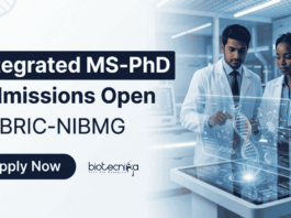 Apply for BRIC-NIBMG Integrated MS-PhD Admissions 2026. Build a Career in Biotechnology through advanced Training in Biomedical Genomics.