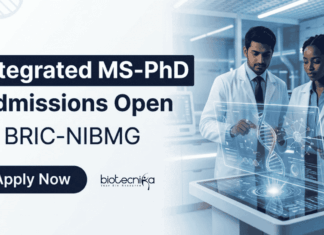 Integrated MS-PhD Admissions Open at BRIC – Join Now Apply for BRIC-NIBMG Integrated MS-PhD Admissions 2026. Build a Career in Biotechnology through advanced Training in Biomedical Genomics.