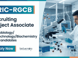 MSc Life Sciences Job Opening at BRIC-RGCB for DBT funded project – Apply Now Apply for Project Associate-I under BRIC-RGCB Recruitment 2026. Explore MSc Life Sciences Research Jobs in Kerala.