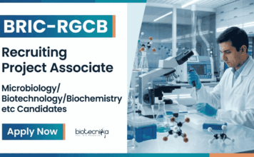 MSc Life Sciences Job Opening at BRIC-RGCB for DBT funded project – Apply Now Apply for Project Associate-I under BRIC-RGCB Recruitment 2026. Explore MSc Life Sciences Research Jobs in Kerala.