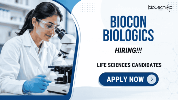 Biocon (1) Biocon Biologics is Hiring a Regulatory Affairs Specialist in Bengaluru: Apply Now for Life Sciences Jobs and Advance your Biotech Career.
