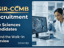 Govt Biological Sciences Job at CCMB – Attend the Walk-In Interview CCMB Recruitment: Project Associate-I Vacancy for Biological Sciences Candidates, Attend the Walk-In Interview for Research Jobs.