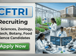 Govt Research Jobs at CFTRI – Life Sciences Candidates Apply Now CFTRI Recruitment 2026 for Project Positions. Research Jobs for Life Sciences Career Aspirants. Apply Online.