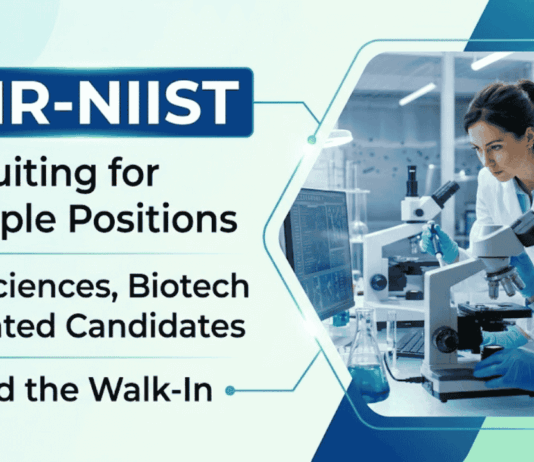 Govt Research Jobs through CSIR-NIIST Recruitment . Apply Now for Project Vacancies & Build a Life Sciences Career.