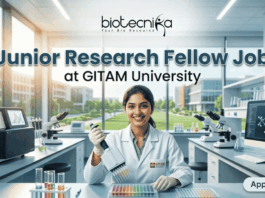 DBT-Funded Junior Research Fellow Job at GITAM University – ₹37,000 + HRA & PhD Opportunity!