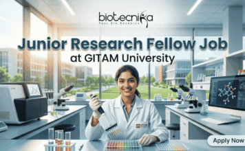 DBT-Funded Junior Research Fellow Job at GITAM University – ₹37,000 + HRA & PhD Opportunity! DBT-Funded Junior Research Fellow Job at GITAM University – ₹37,000 + HRA & PhD Opportunity!