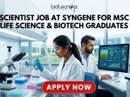 Apply for a Scientist Job at Syngene Careers in Bangalore. Exciting Life Science Job for MSc Biotechnology and Life Science graduates