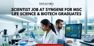 Apply for a Scientist Job at Syngene Careers in Bangalore. Exciting Life Science Job for MSc Biotechnology and Life Science graduates