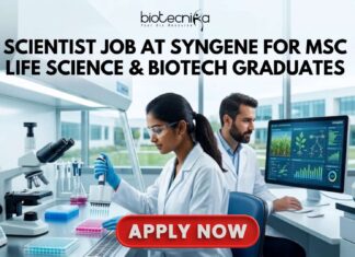 Exciting Scientist Job at Syngene | Opens MSc Life Science & Biotech Graduates Apply for a Scientist Job at Syngene Careers in Bangalore. Exciting Life Science Job for MSc Biotechnology and Life Science graduates