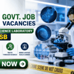 132 Govt Life Science Job Vacancies in Forensic Science Laboratory at DSSSB | Apply Online Now! 132 Govt Life Science Job Vacancies in Forensic Science Laboratory at DSSSB | Apply Online Now! Featured banner for “132 Govt. Job Vacancies in Forensic Science Laboratory at DSSSB” featuring the Biotecnika logo at the top, a forensic science professional analyzing evidence in a modern laboratory, DNA, fingerprint, and forensic investigation-themed graphics, crime scene investigation elements, a prominent highlight for 132 vacancies, and a bold “Apply Now” button at the bottom.